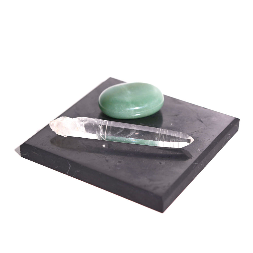 Shungite Square Plate 4 Inch